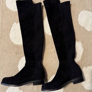 Stuart Weitzman Black Over the Knee Boots Suede
